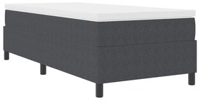 Box Spring Ágy Memóriáhab Matrac Sötétszürke Egyszemélyes Kordbársony Szövet