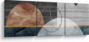 Kép - Formák és textúrák (órával) (90x30 cm)