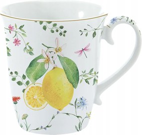 Elegáns porcelán bögre citrom virág motívummal 275 ml tökéletes ajándék