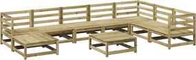 vidaXL 9 részes impregnált fenyőfa kerti kanapészett