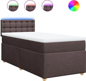 vidaXL sötétbarna szövet rugós ágy matraccal 80 x 200 cm