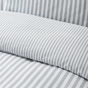 Szürke egyszemélyes flanel ágyneműhuzat 135x200 cm Stripe – Catherine Lansfield