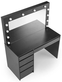Öltözőasztal Hollywood XL, fekete