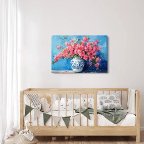 Kép - Váza rózsaszín virágokkal (90x60 cm)