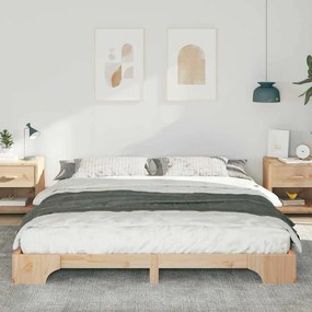 Földi ágykeret Barna 180 x 210 cm Tömör fenyőfa