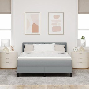 Box Spring Ágy Matraccal, Világosszürke, 160 x 200 cm, Szövet