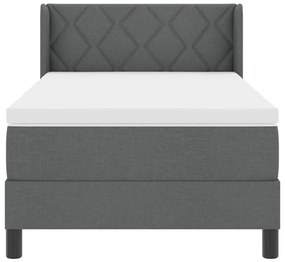 Boxspring ágy matraccal, sötétszürke, 100x200 cm szövet