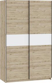 BERNO ruhásszekrény, 120 cm | Jackson hickory tölgy + Fehér