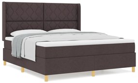 Boxspring Ágy Matrac Fekete Barna 180x200 cm Szövet
