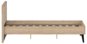 Natúr színű franciaágy ágyráccsal 180x200 cm tölgyfa dekorral Ry – Tvilum