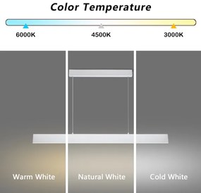 Brilagi - LED Dimmelhető csillár zsinóron SLIMLINE LED/40W/230V 3000-6000K fehér + távirányító