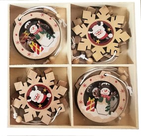 12x Karácsonyfa Medál Télapó Hóember Bombák Fa Medálok