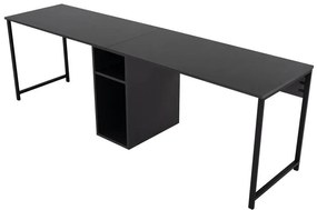 Íróasztal Twin Study Desk - Antracit, Fekete