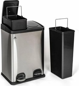 Brilanz szemeteskosár, 2 x 20 l, nerez, 40 l