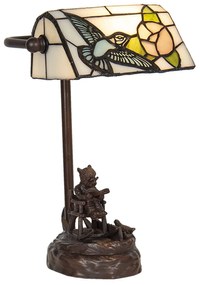 Tiffany asztali lámpa madaras 28 cm