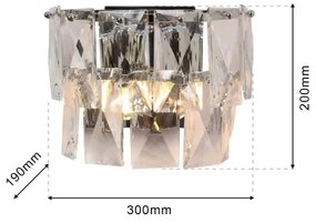 Fali kristály lámpa CHELSEA 2xE14/40W/230V króm