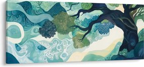 Kép – Az életfa zöld lombkoronája (120x50 cm)