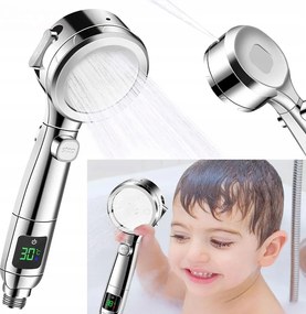 Zuhanyfej Led zuhanyfej hőmérséklet kijelzővel 4 üzemmód