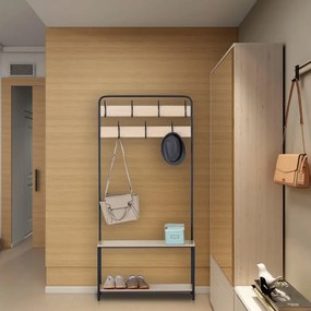 Intenso Home előszobai ruhafogas cipőtartó polcokkal 80 x 170cm sonoma tölgy