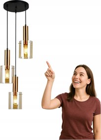 Sardo függőlámpa PND-5581-3A-BRO+AMB Italux