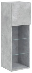 2 db betonszürke TV-szekrény LED-világítással 30,5 x 30 x 90 cm