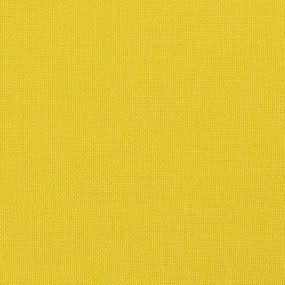 2 személyes világossárga szövet kanapé díszpárnákkal 140 cm