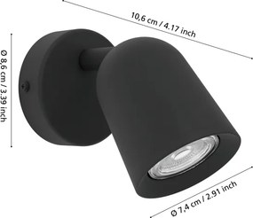 Eglo 901952 - Fali spotlámpa CAMALDOLI 1xGU10/5W/230V fekete