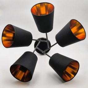 Csillár rúdon IRMA 5xE27/60W/230V fekete