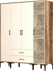 Kumsal gardróbszekrény, dió-krém, 160 cm – TR845HCT5491