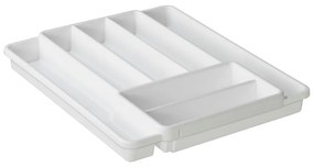 Fehér műanyag evőeszköztartó fiókba 39,7 x 34 cm Domino - Rotho