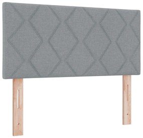 Boxspring ágy matraccal világosszürke 100x200 cm szövet