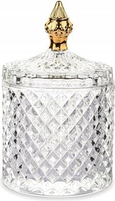 Törlőkendő Tároló Doboz Kozmetika Arany 18x11cm Üveg Díszített Fürdőszobai 20