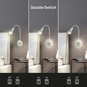 Briloner 2178012 - LED Rugalmas fali lámpa 1xE14/10W/230V + LED/3W króm