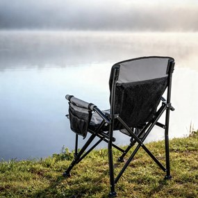 Leziter Premium fűthető karfás horgász szék pohártartóval szürke