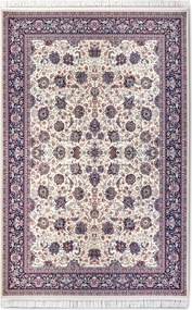 Hagyományos szőnyeg nappaliba 155x235cm,klasszikus krémkék rojtokkal