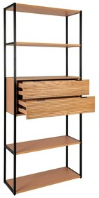 Natúr színű könyvespolc kőrisfa dekorral 84,5x200 cm Minato – House Nordic