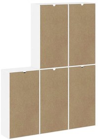 5 db fehér tömörfa fenyőfa oldalsó szekrény ODDA 40x24x79 cm