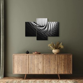 Absztrakt kép - fekete-fehér spirál (90x60 cm)