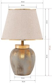 Asztali lámpa 1xE27/40W/230V arany/bézs