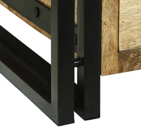 Kávézóasztal 90x50x38 cm Tömör Durva Mangóból