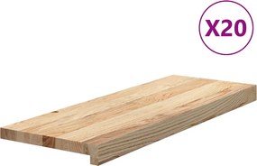 vidaXL 20 db tömör tölgyfa lépcsőfokok kezeletlen 70x25x2 cm