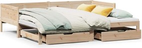 vidaXL kihúzható heverő fiókokkal matrac nélkül 80 x 200 cm