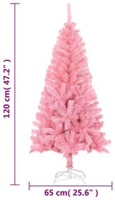 rózsaszín PVC műkarácsonyfa állvánnyal 120 cm