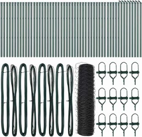 vidaXL Kerítésoszlop Szürke 100 x 0,4 m (50 mm háló) Acél és PVC