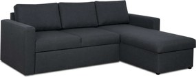 INTARI Kinyitható sarokkanapé Fekete