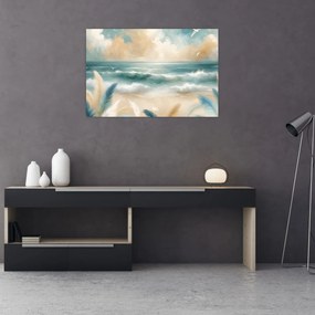 Kép – Festett strand lágy színekben (90x60 cm)