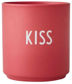 Kiss piros porcelánbögre, 300 ml - Design Letters