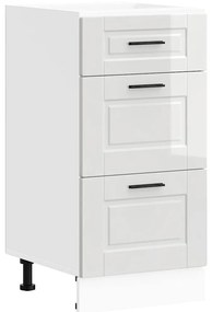 konyhai alsószekrény Porto&quot; magasfényű fehér, rétegelt fa&quot;