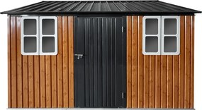 Fém kerti szerszámtároló ház, barna/antracit, 3,6x3,1x2,5 m, GABKO