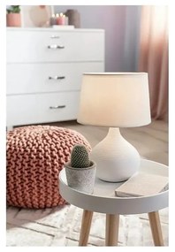 Martin fehér kerámia-szövet asztali lámpa, magasság 29 cm - Trio